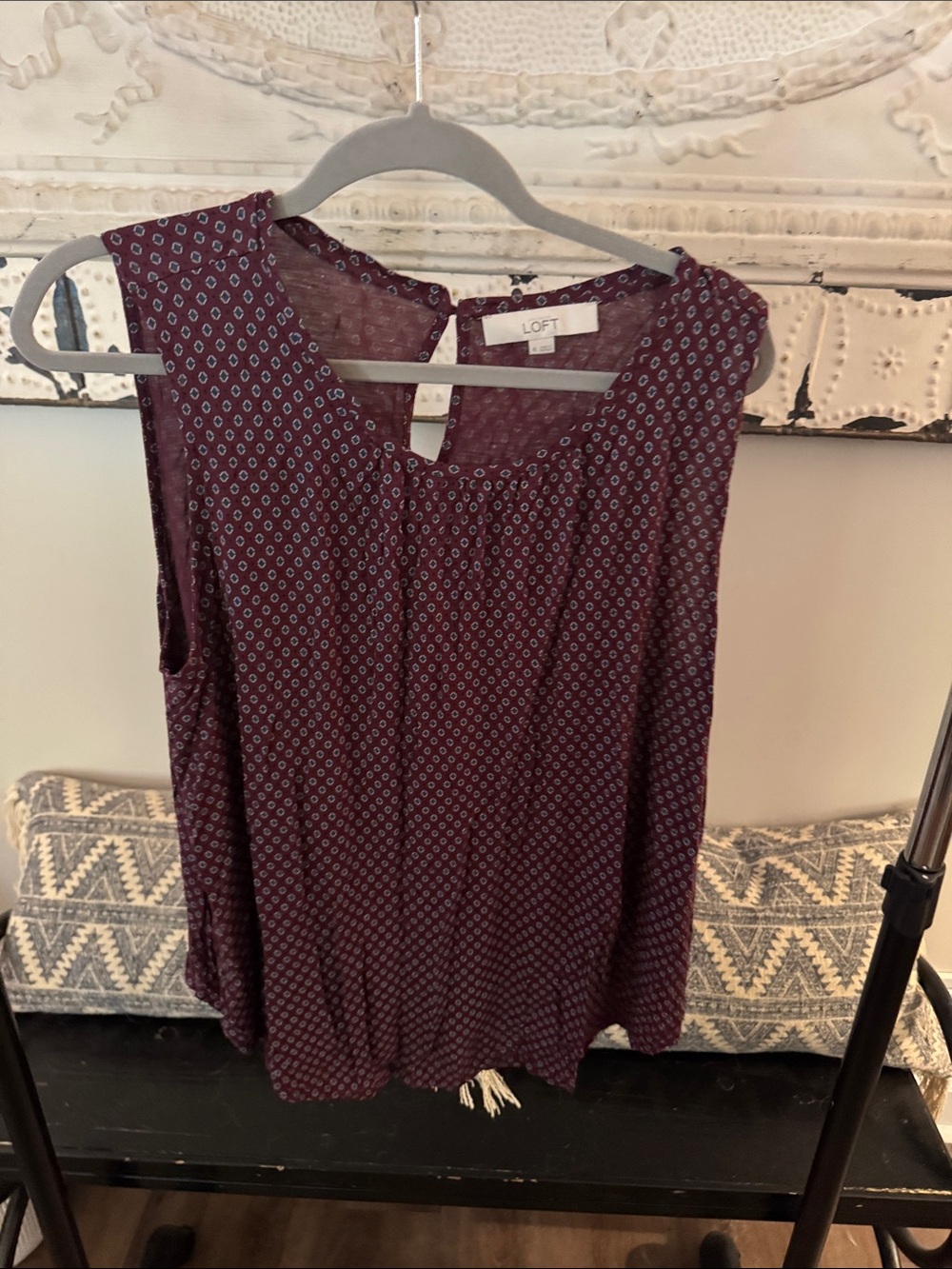 LOFT Plum Printed Sleeveless Camisole